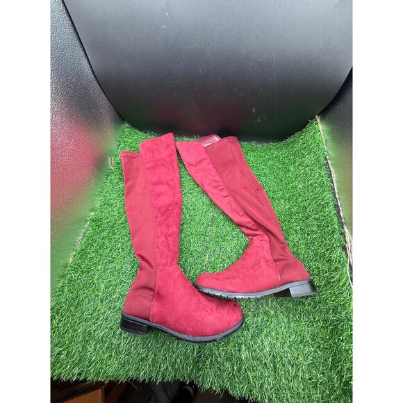 Rouge- Burgundy - Knee High Boots-Size 6.5 W - Picture 1 of 9
